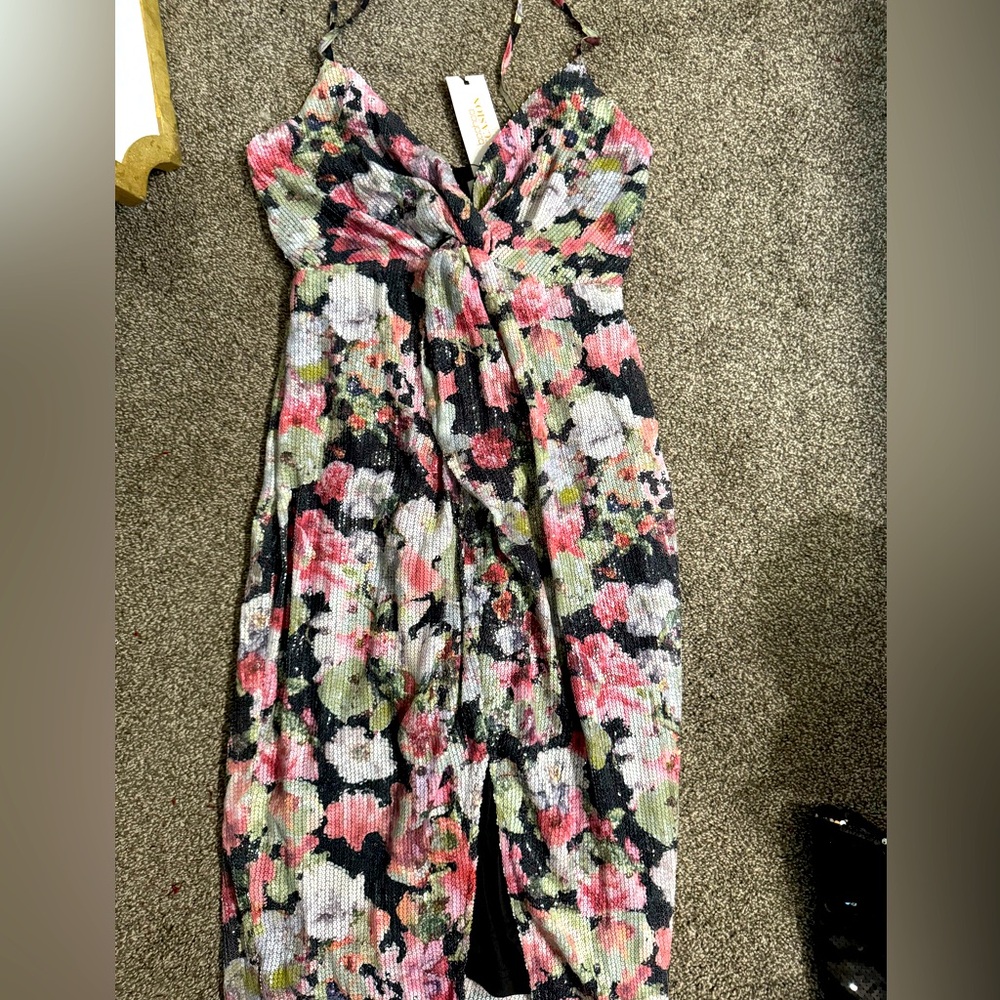 Sequin printed dress